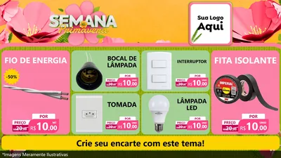 Modelo de TV para TV Horizontal com o tema Semana da Primavera para Materiais Elétricos