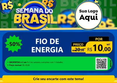 Modelo de Cartaz para Cartaz A4 Horizontal com o tema Semana Do Brasil para Materiais Elétricos