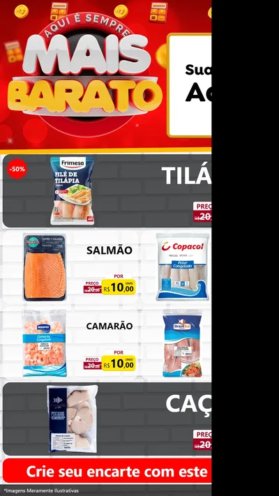 Modelo de TV para TV Vertical com o tema Mais Barato para Peixaria
