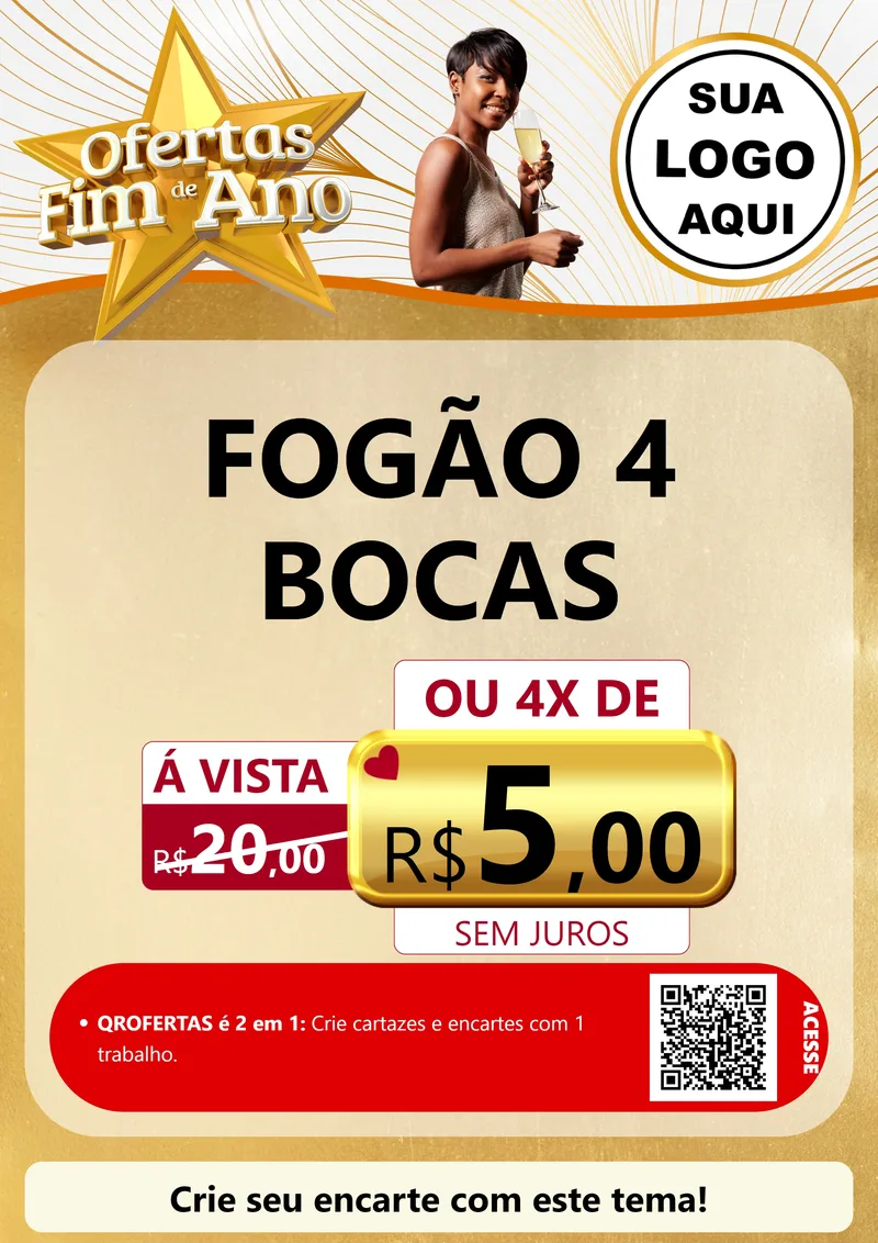 Modelo de Cartaz para Cartaz A4 Vertical com o tema Ofertas Fim de Ano para Móveis e Eletro