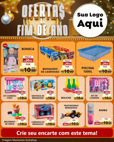 Modelo de Rede Social para Feed Instagram com o tema Ofertas de Fim de Ano para Brinquedos