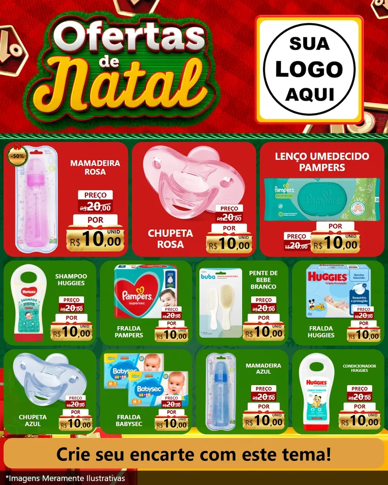 Modelo de Rede Social para Feed Instagram com o tema Ofertas de Natal para Bebês
