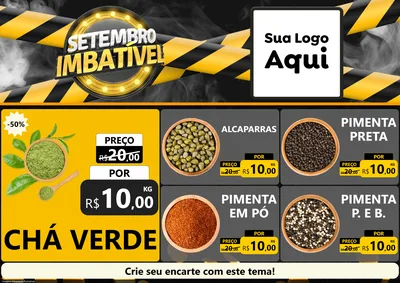 Modelo de Encarte para Encarte A4 Horizontal com o tema Setembro Imbatível para Produtos Naturais