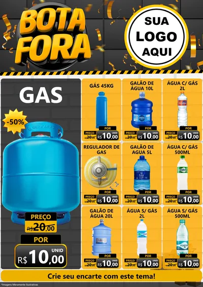 Modelo de Encarte para Encarte A4 Vertical com o tema Bota Fora para Água e gás