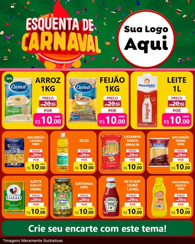 Modelo de Rede Social para Feed Instagram com o tema Esquenta de Carnaval para Supermercado