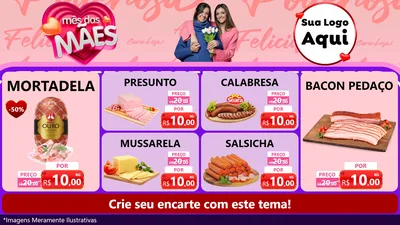 Modelo de TV para TV Horizontal com o tema Mês Das Mães para Frios e Laticínios