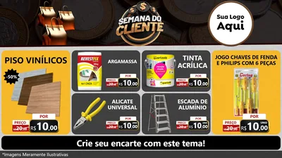 Modelo de TV para TV Horizontal com o tema Semana do Cliente para Material para Construção