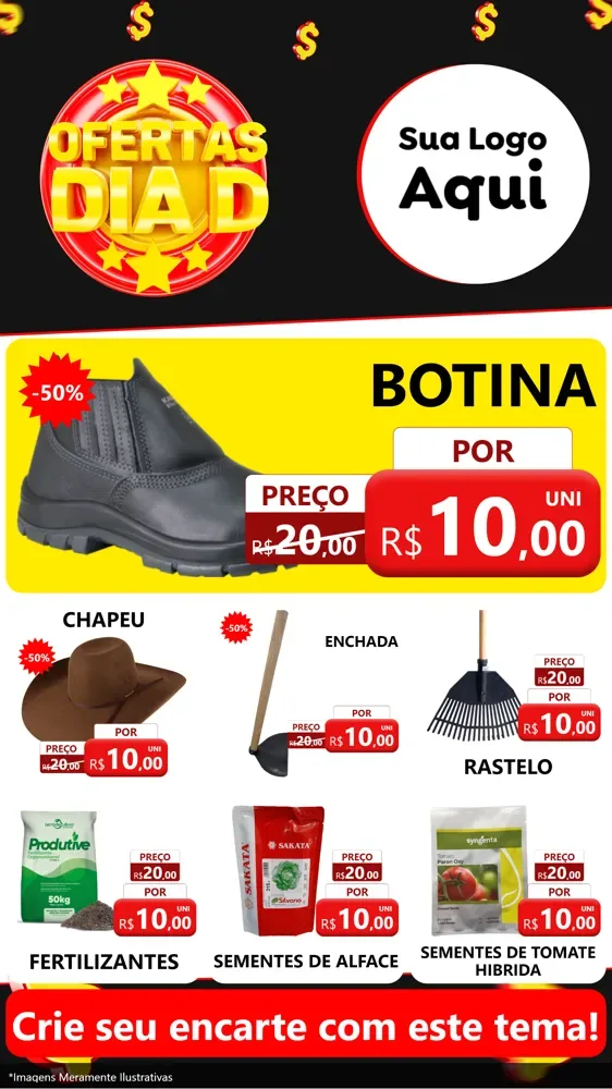 Modelo de Rede Social para Stories com o tema Dia D para Agropecuária