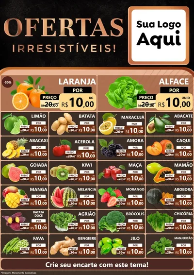 Modelo de Encarte para Encarte A4 Vertical com o tema Ofertas Irresistíveis! para Hortifrúti