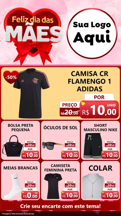 Modelo de Rede Social para Stories com o tema Feliz Dia Das Mães para Roupas e acessórios