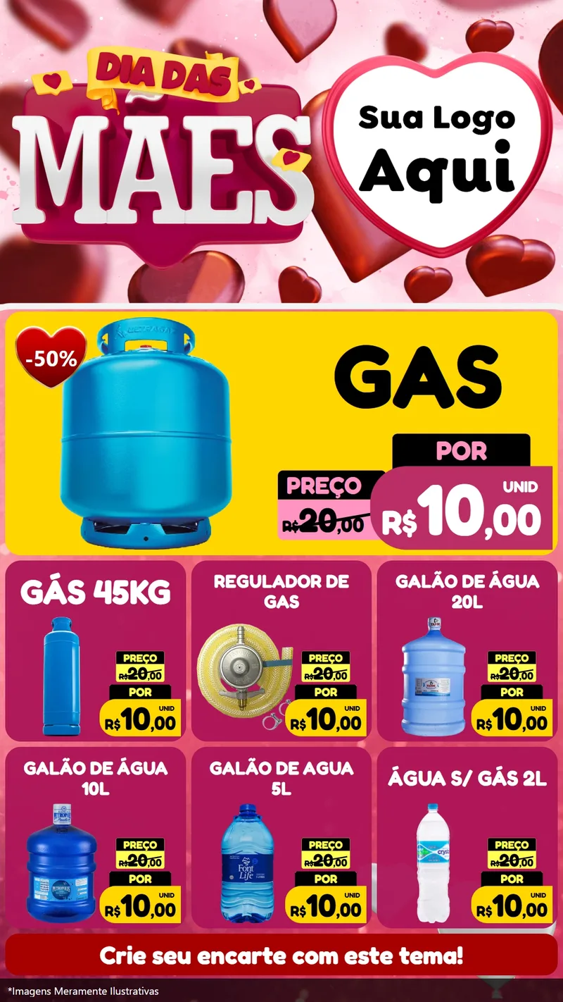 Modelo de Rede Social para Stories com o tema Dia Das Mães para Água e gás