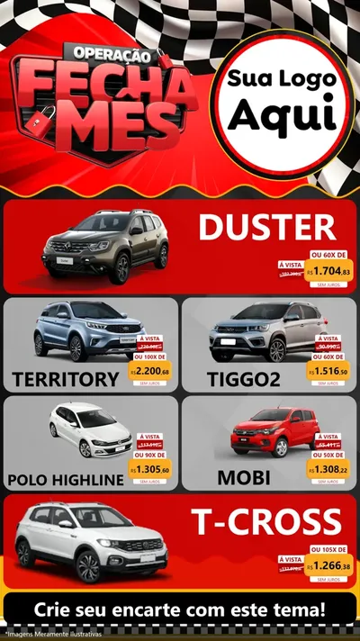 Modelo de TV para TV Vertical com o tema Operação Fecha Mês - Auto Moto para Concessionaria de Carros
