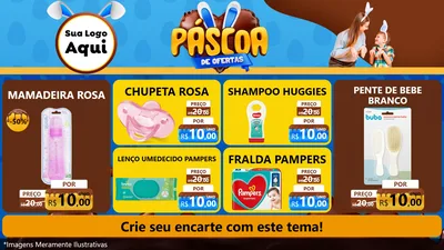 Modelo de TV para TV Horizontal com o tema Páscoa de Ofertas para Bebês