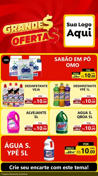 Modelo de TV para TV Vertical com o tema Grandes Ofertas para Produtos de Limpeza
