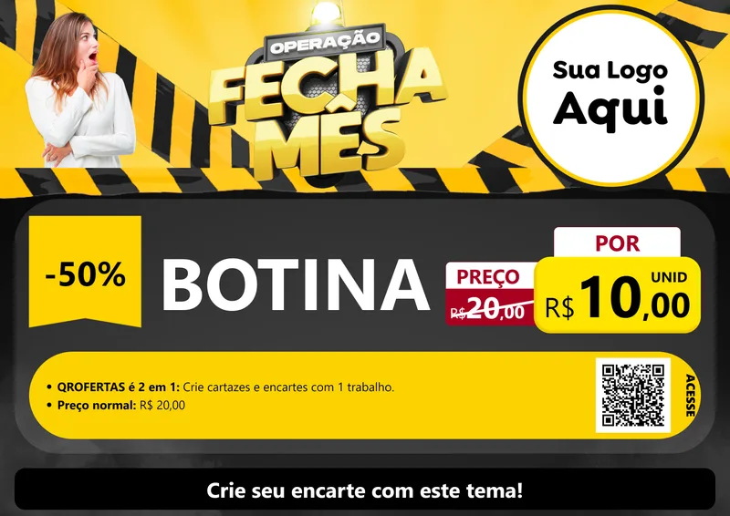 Modelo de Cartaz para Cartaz A4 Horizontal com o tema Operação Fecha Mês para Agropecuária