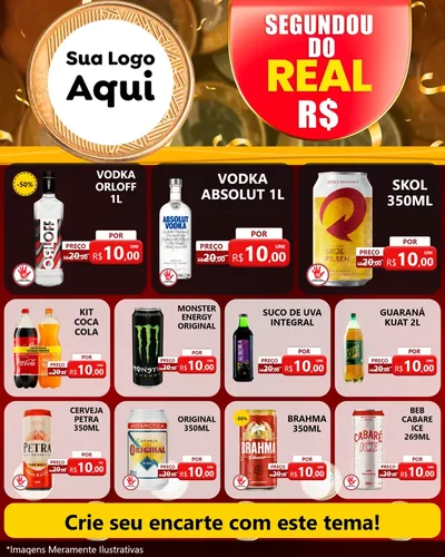 Modelo de Rede Social para Feed Instagram com o tema Segundou do Real para Distribuidora de bebidas
