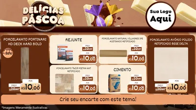 Modelo de TV para TV Horizontal com o tema Delícias de Páscoa para Pisos e revestimentos