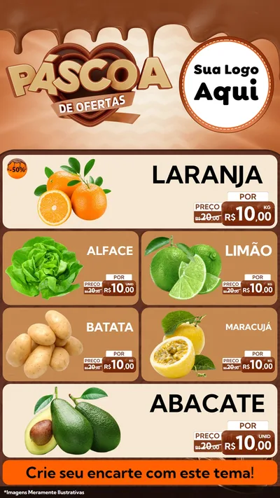 Modelo de TV para TV Vertical com o tema Páscoa de Ofertas para Hortifrúti