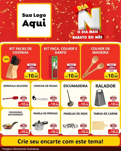 Modelo de Rede Social para Feed Instagram com o tema Dia N o Dia Mais Barato do Mês para Utilidades Domésticas