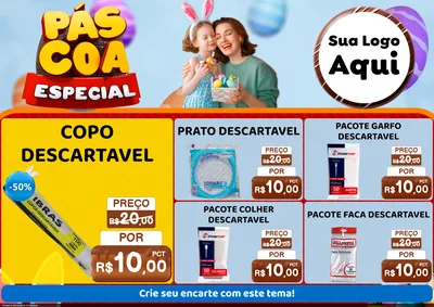 Modelo de Encarte para Encarte A4 Horizontal com o tema Páscoa Especial para Embalagens