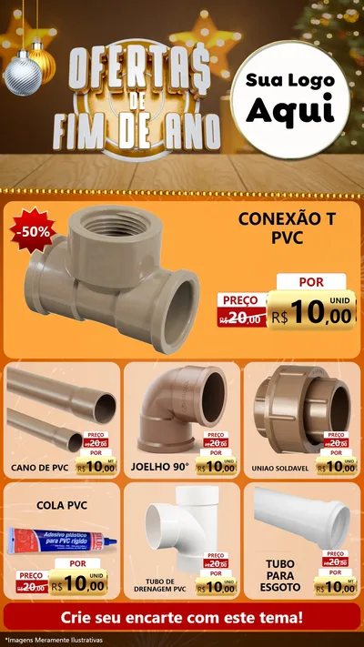 Modelo de Rede Social para Stories com o tema Ofertas de Fim de Ano para Tubos e conexões
