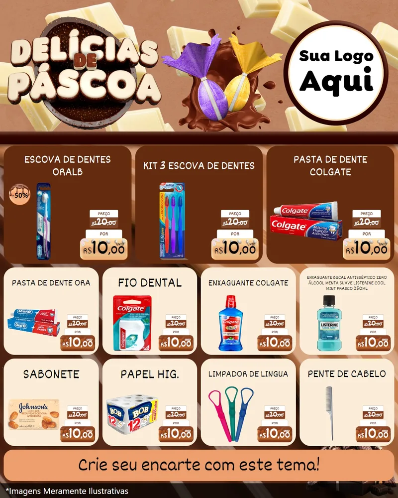 Modelo de Rede Social para Feed Instagram com o tema Delícias de Páscoa para Higiene Pessoal