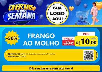 Modelo de Cartaz para Cartaz A4 Horizontal com o tema Ofertas de Fim de Semana para Restaurante