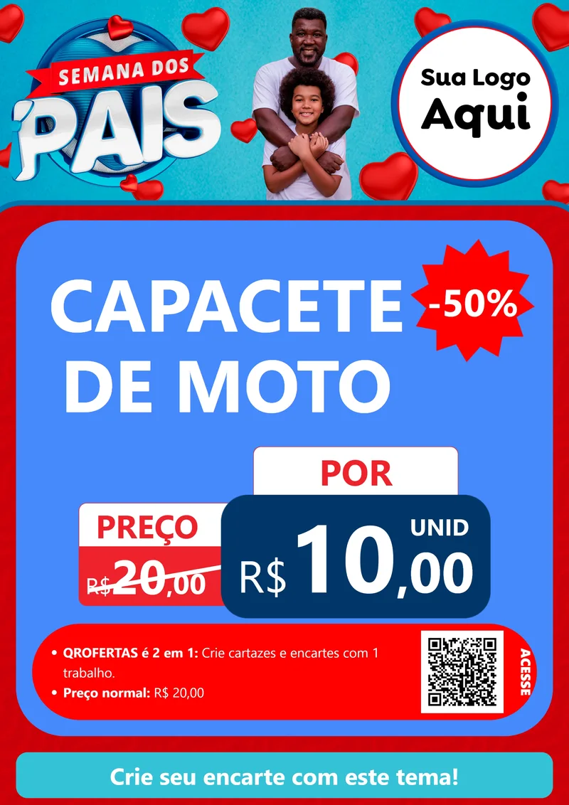 Modelo de Cartaz para Cartaz A4 Vertical com o tema Semana Dos Pais para Moto peças