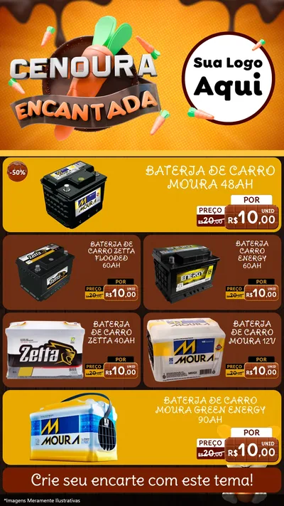 Modelo de TV para TV Vertical com o tema Cenoura Encantada - Páscoa para Baterias Elétricas