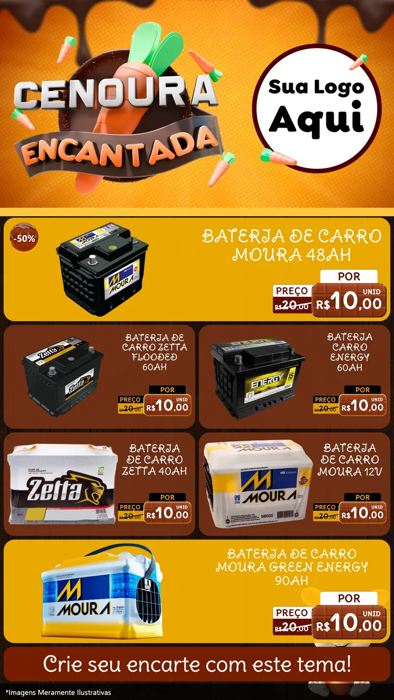 Modelo de TV para TV Vertical com o tema Cenoura Encantada - Páscoa para Baterias Elétricas