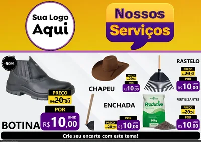 Modelo de Encarte para Encarte A4 Horizontal com o tema Nossos Serviços para Agropecuária