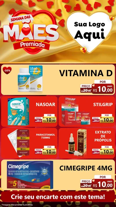 Modelo de TV para TV Vertical com o tema Semana das Mães Premiada para Farmácia
