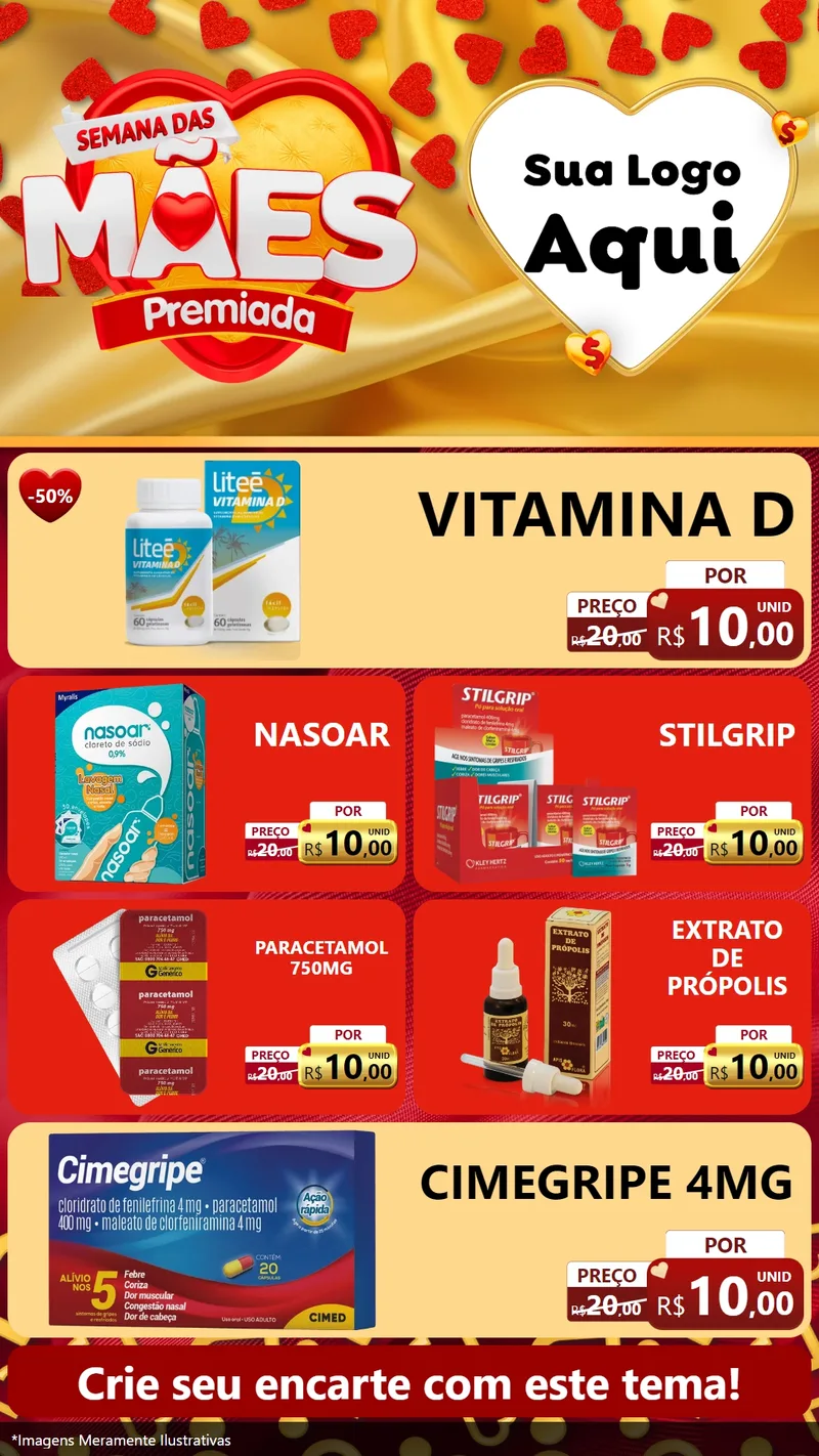 Modelo de TV para TV Vertical com o tema Semana das Mães Premiada para Farmácia