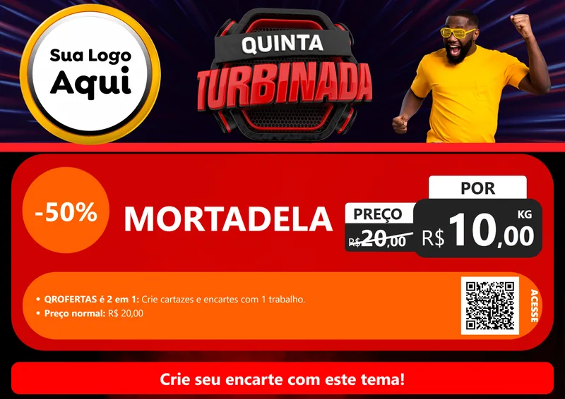 Modelo de Cartaz para Cartaz A4 Horizontal com o tema Quinta Turbinada para Frios e Laticínios
