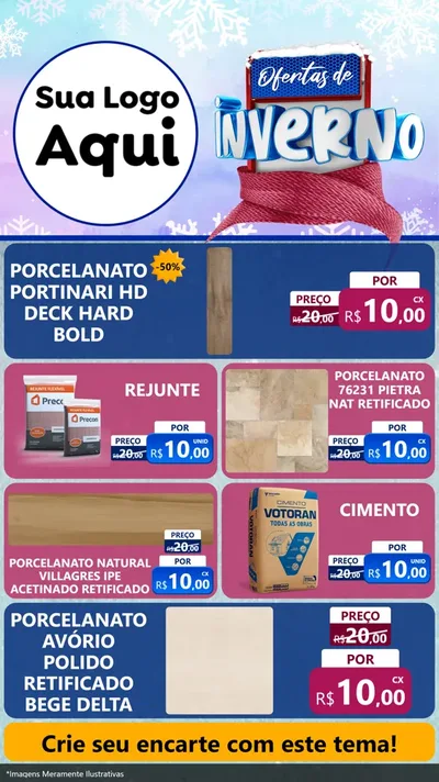 Modelo de TV para TV Vertical com o tema Ofertas de Inverno para Pisos e revestimentos