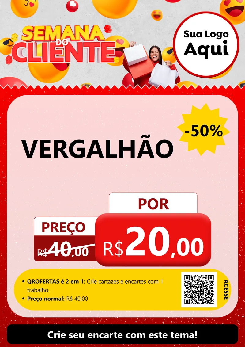 Modelo de Cartaz para Cartaz A4 Vertical com o tema Semana do Cliente para Ferragens
