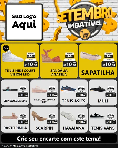 Modelo de Rede Social para Feed Instagram com o tema Setembro Imbatível para Calçados