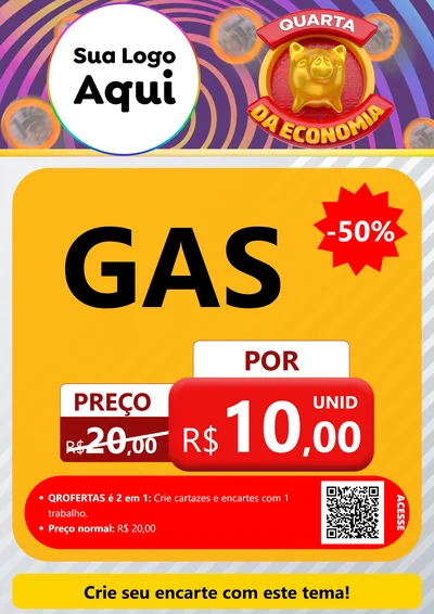 Modelo de Cartaz para Cartaz A4 Vertical com o tema Quarta da Economia para Água e gás