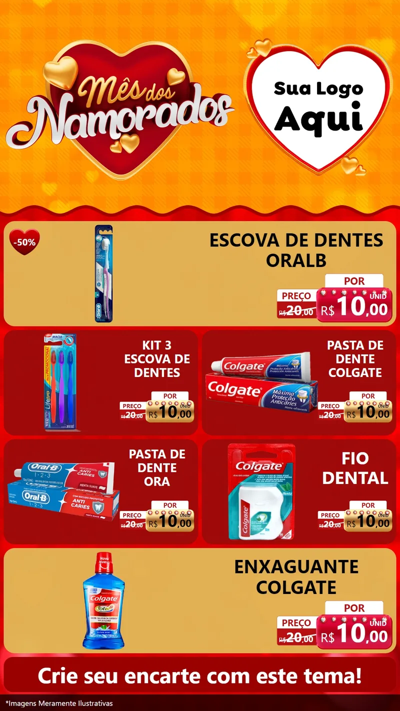 Modelo de TV para TV Vertical com o tema Mês dos Namorados para Higiene Pessoal