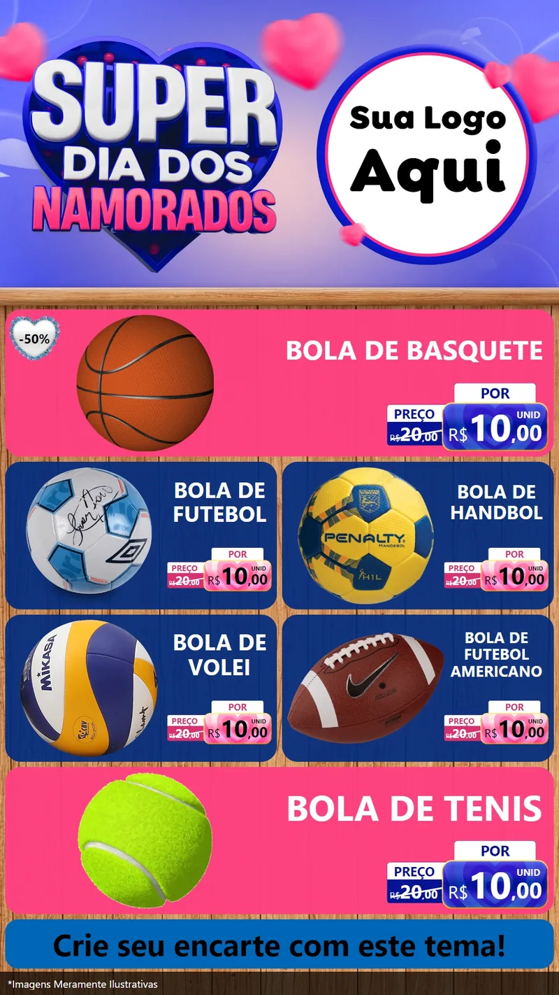 Modelo de TV para TV Vertical com o tema Super Dia dos Namorados para Artigos Esportivos