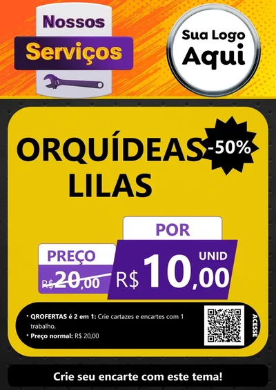 Modelo de Cartaz para Cartaz A4 Vertical com o tema Nossos Serviços para Floricultura e jardim