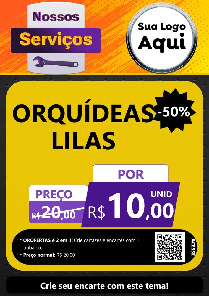 Modelo de Cartaz para Cartaz A4 Vertical com o tema Nossos Serviços para Floricultura e jardim