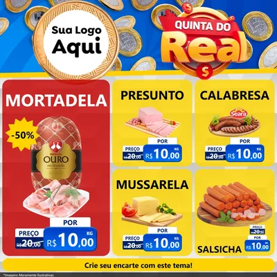 Modelo de Rede Social para Feed Facebook com o tema Quinta do Real para Frios e Laticínios