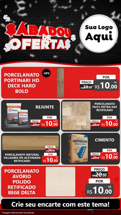 Modelo de TV para TV Vertical com o tema Sabadou de Ofertas para Pisos e revestimentos