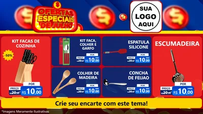 Modelo de TV para TV Horizontal com o tema Ofertas Especiais de Julho para Utilidades Domésticas