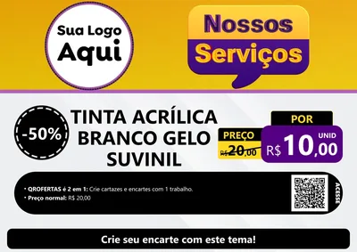 Modelo de Cartaz para Cartaz A4 Horizontal com o tema Nossos Serviços para Tintas e Ferramentas