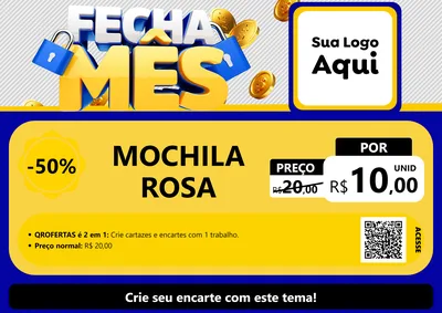 Modelo de Cartaz para Cartaz A4 Horizontal com o tema Fecha Mês para Papelaria