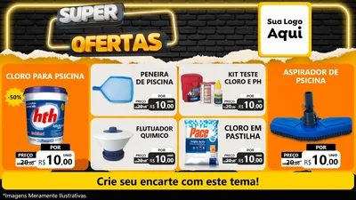 Modelo de TV para TV Horizontal com o tema Super Ofertas para Produtos para Piscina