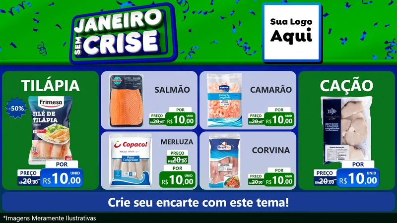 Modelo de TV para TV Horizontal com o tema Janeiro Sem Crise para Peixaria