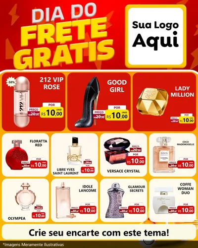 Modelo de Rede Social para Feed Instagram com o tema Dia do Frete Grátis para Perfumes